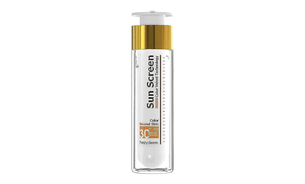 FREZYDERM Sun Screen Color/Tinted Velvet Face SPF30 bottle shown for daily protection