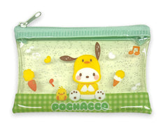 Friend Sanrio Pochacco mini pouch front view for compact makeup or small essentials.