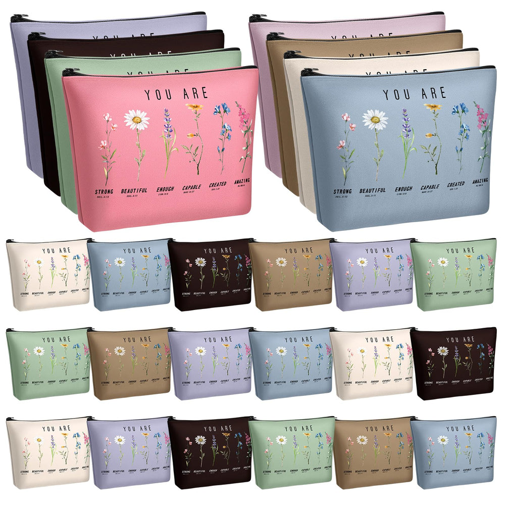 Frienda God Says You Are floral pink cosmetic bag for organized daily makeup
