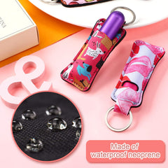 Frienda travel-friendly lip balm holder clipped to backpack or keychain