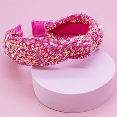 FROG SAC Sequin Knot Headband with soft felt lining ensures all-day comfort.