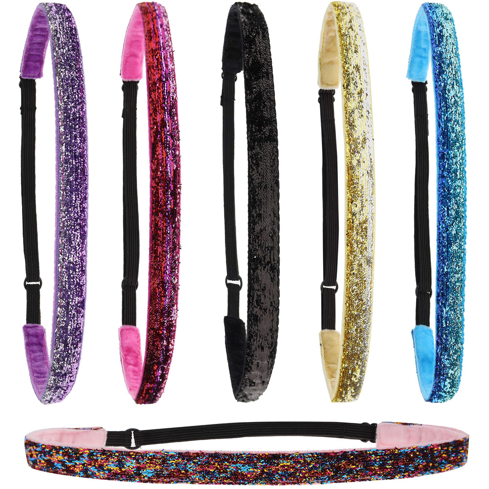 FROG SAC 6 glitter headbands close-up showing vibrant sparkle for daily outfits