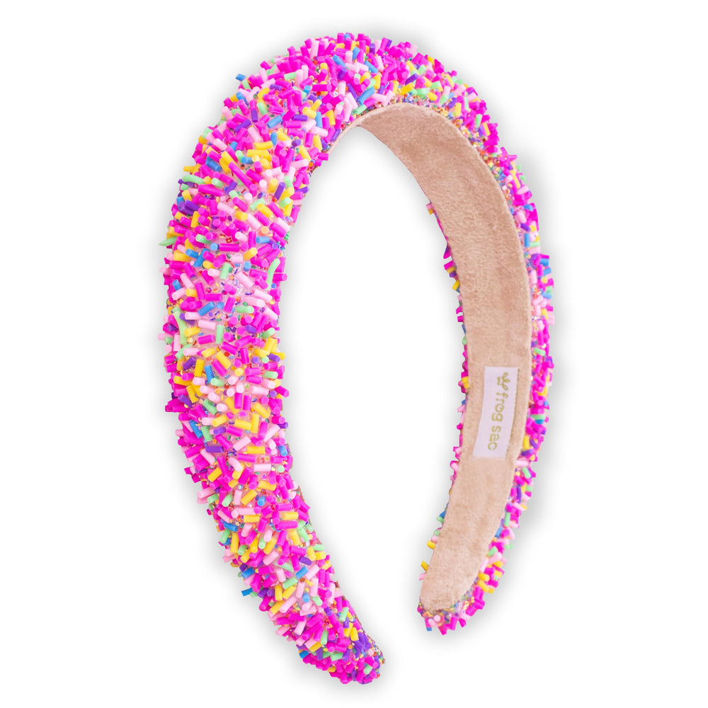 FROG SAC headband with sprinkle design keeps hair in place for school and play