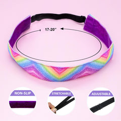 FROG SAC tie-dye headband rainbow back view emphasizes secure grip for outdoor adventures