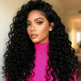 Fronbanis Deep Wave Half Wig 18-inch curly close-up for natural volume