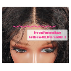 Fronbanis wig with four combs and elastic belt for secure fit