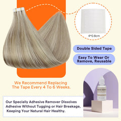Fshine Tape-in extensions lightweight comfort closeup for all-day wearability