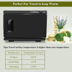 Fuehomue hot towel warmer 8L water tray captures drips for easier cleanup.