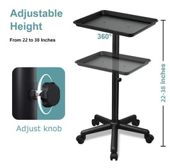 Fuehomue salon tray rolling five casters: smooth, quiet mobility in busy spaces