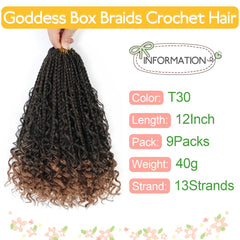 Fulcrum Goddess Box Braids with curly ends add soft texture and movement.