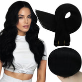Full Shine jet black sew-in weft for a natural, long look.