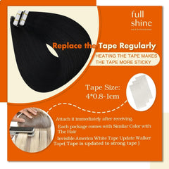 Full Shine skin weft 20pcs close-up emphasizes lightweight, seamless integration.
