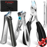 FUMAX toenail clippers wide opening for thick nails, easier trimming.