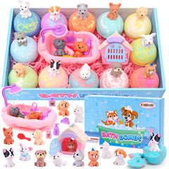 Funcrevity kids bath bombs reveal surprise inside packaging for bath-time delight.