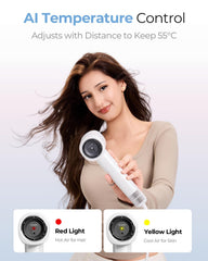 Funflow hair dryer with ionic care reduces frizz and boosts shine.