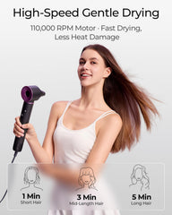 Funflow dryer head demonstrating high-speed airflow for fast drying benefits.