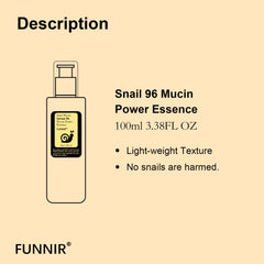 FUNNIR Snail Mucin 96% Essence pump demonstrates quick absorption