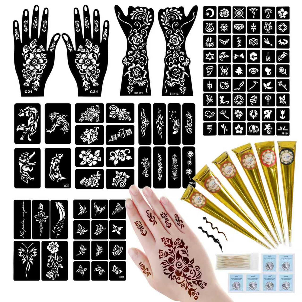 Funtigee tattoo kit templates showing 95 designs for personalized body art