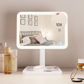 FUNTOUCH rechargeable lighted mirror front view shows even lighting for precise makeup.