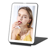 FUNTOUCH rechargeable travel makeup mirror with 72 LEDs for even lighting.