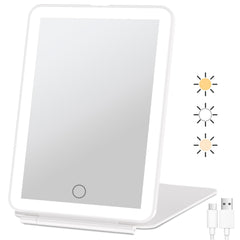 FUNTOUCH travel makeup mirror with 72 LEDs for precise makeup application