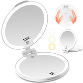 FUNTOUCH travel makeup mirror double-sided for versatile viewing on the go.
