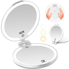 FUNTOUCH travel makeup mirror double-sided for versatile viewing on the go.