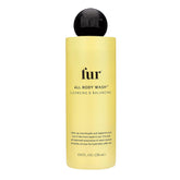 Fur All Body Wash bottle and lather showcase hydration in a rich, milky foam.