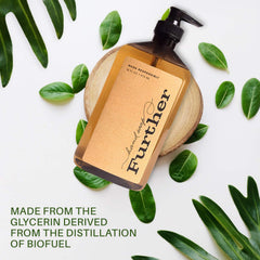 Further glycerin hand soap label closeup highlights bergamot-olive fragrance.