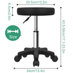 FURWOO round stool front view highlights 360° swivel for flexible styling tasks.