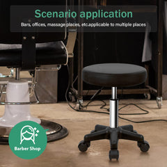 FURWOO round stool with wheels enables easy movement between stations.