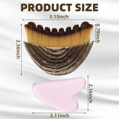 Fvbber gua sha tool shown for jawline sculpting and neck tension relief.