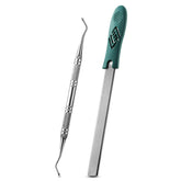 FVION toenail file coarse 4-sided close-up shows grinding power for thick nails.