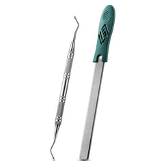 FVION toenail file coarse 4-sided close-up shows grinding power for thick nails.