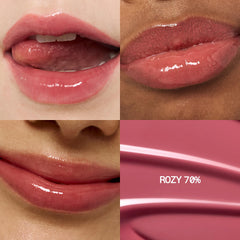 Fwee 3D Voluming Gloss Rozy 70% wear shows long-lasting shine and hydration