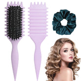FXIYILTS Curly Hair Brush handle view for comfortable grip during styling.