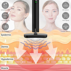 Fxtiaa LED wand targets the face, neck, and eyes for gentle rejuvenation.