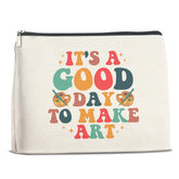 FYDHQSS makeup bag with chic two-sided prints for daily joy.