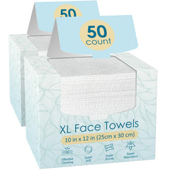 FYGRIP 2-pack XL face towels offer hygienic cleansing in a 10x12 inch size.