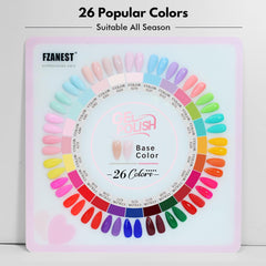 FZANEST color display board showcasing the 24 polishes