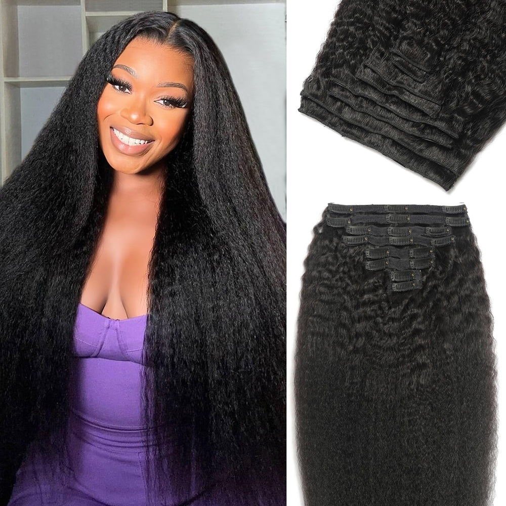 FZV clip-in hair extensions 20-inch fullset view for instant length