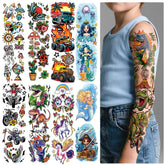 Gabizafia 52-sheets kids tattoos full arm sleeve dinosaurs for exciting party activity