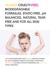 Gabriel Cosmetics gluten-free formula label signaling mild, safe care for young hair