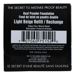 Gabriel Cosmetics refill light beige packaging emphasizes eco-friendly option for easy makeup upkeep.