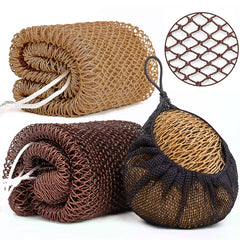Gainlove African net sponge dark brown close-up showing exfoliating texture and skin-safe nylon