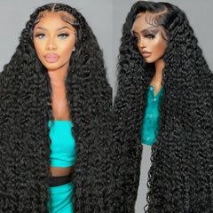 Gaishi deep wave lace front wig 30in long length for versatile styling and volume.