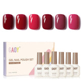 GAOY Berry Collection nails gloss closeup with rich color and salon shine