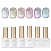 GAOY Cat Eye gel polish set colors for versatile at-home manicure with shimmering options.