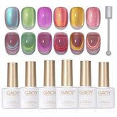 GAOY cat eye gel polish set magnet close-up showing shimmering effect