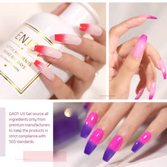 GAOY at-home manicure setup with six color bottles for DIY nail art.
